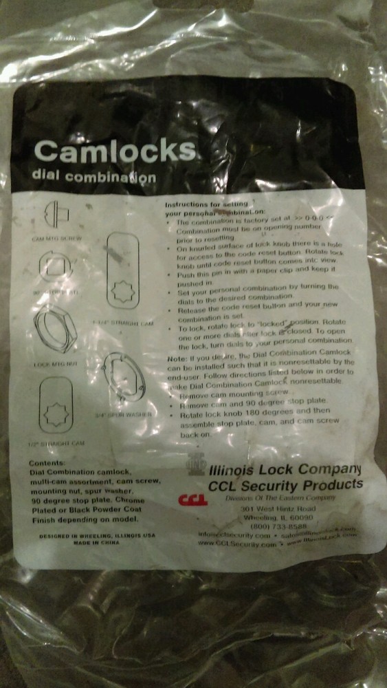 Camlock dial combination 15/16" chrome