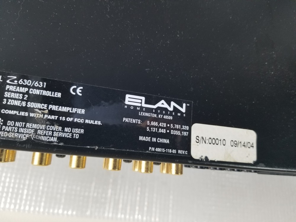 Elan Z 630/631 Pre-Amp Controller Series 1 - 3 Zone / 6 Source Pre-Amplifier