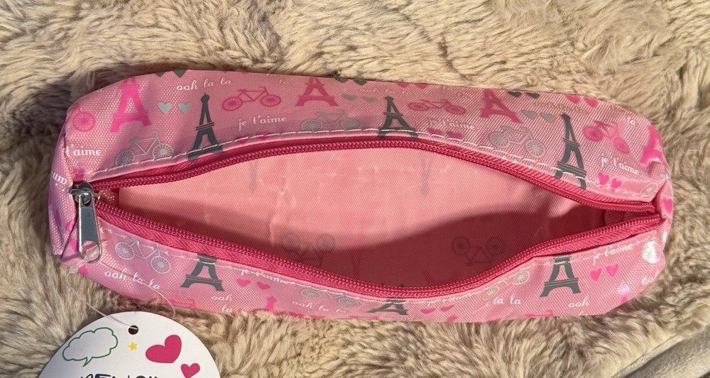 Paris Eiffel Tower Pencil Case New NWT Pink From Kohl’s