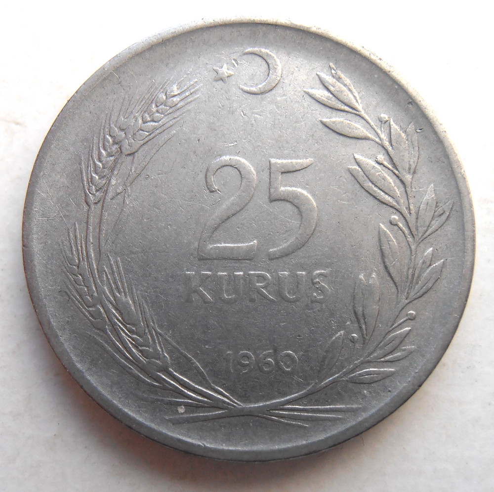 TURKEY 25 KURUS 1960