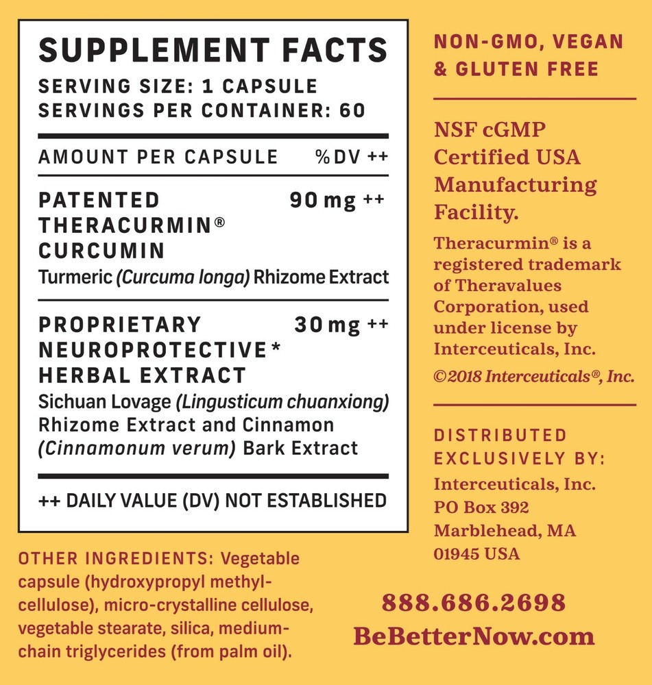 Interceuticals Better Memory - Theracurmin Curcumin 90 mg