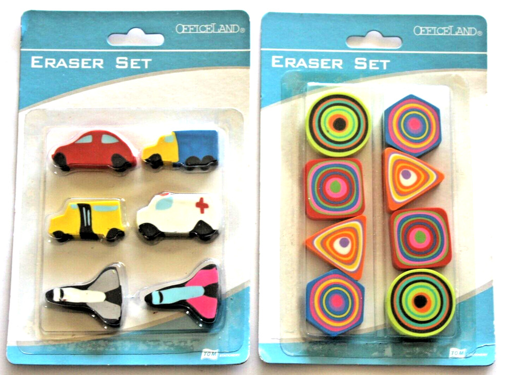 2 Packets of Novelty Erasers/Rubbers
