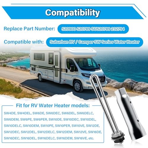 520900 RV Water Heater Element Kit For Suburban RV SW Series Electric Water
