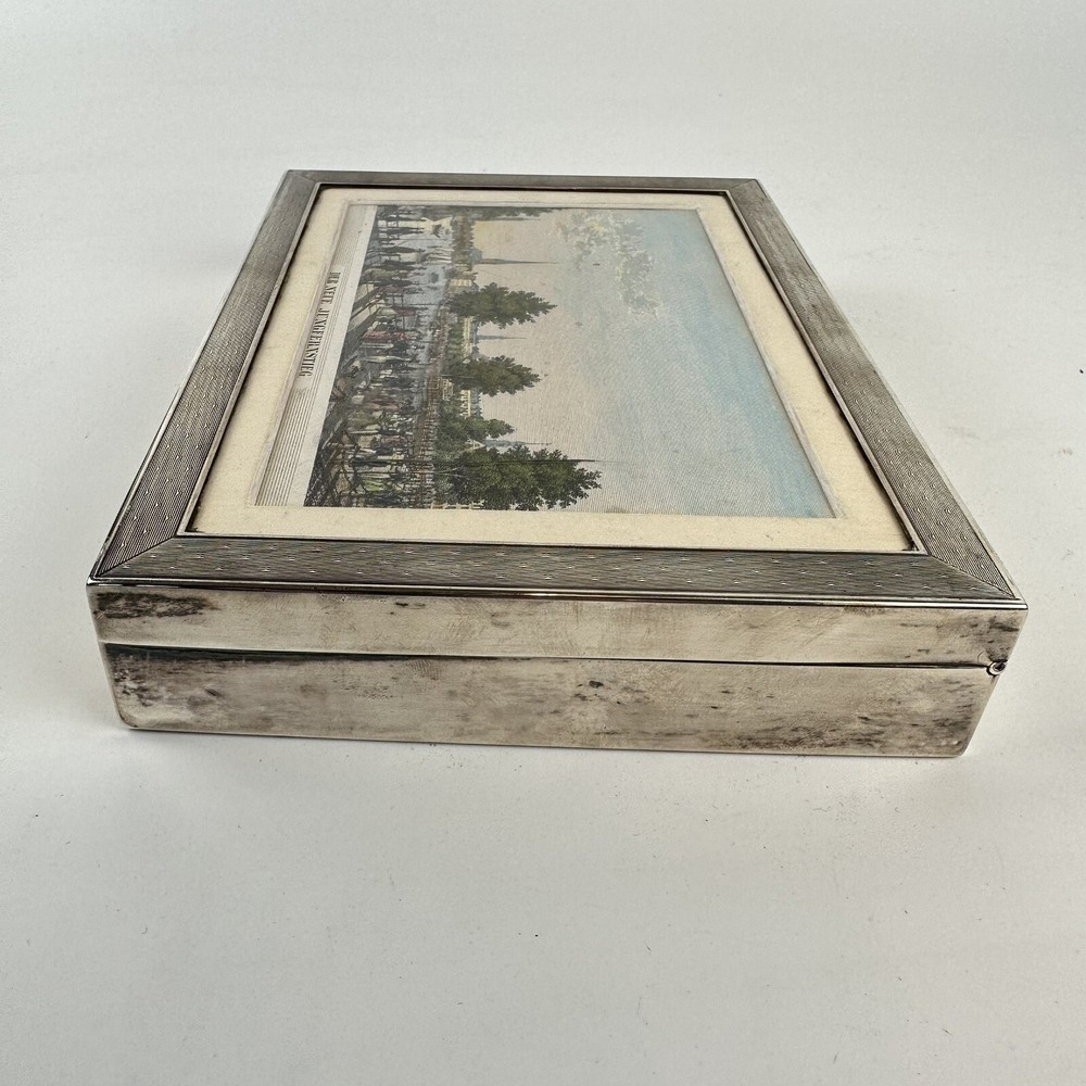 Vintage German Solid Sterling Silver Cigar / Cigarette Box 18.5cm