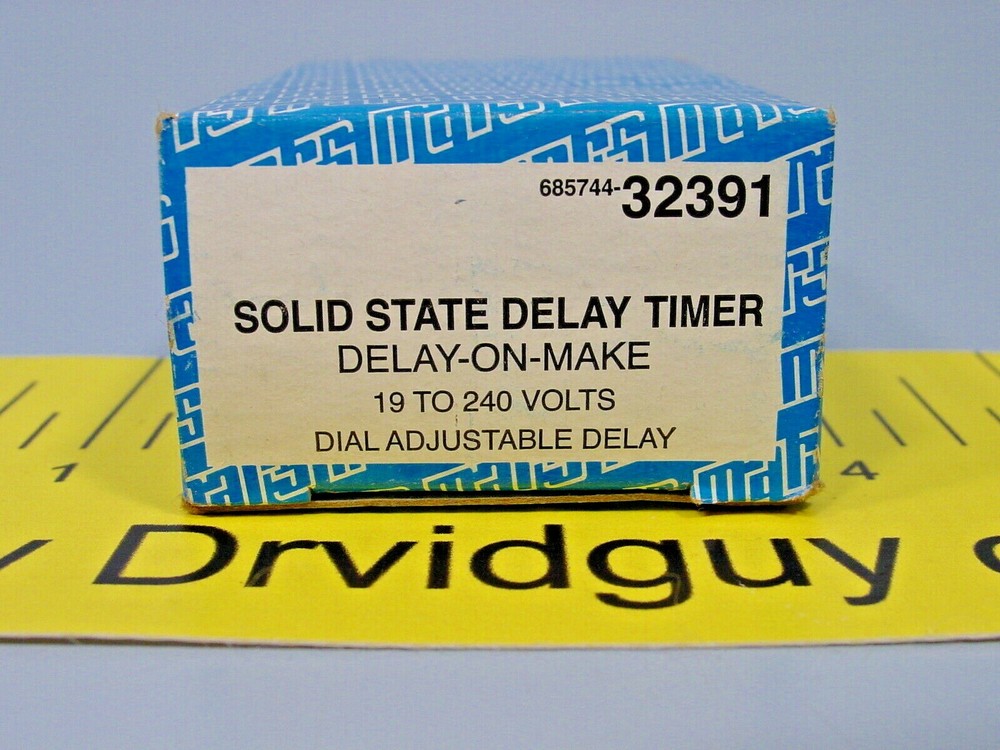 *Mars 685744-32391 Solid State Delay Timer; Delay-On-Make; 19-240V; 32391