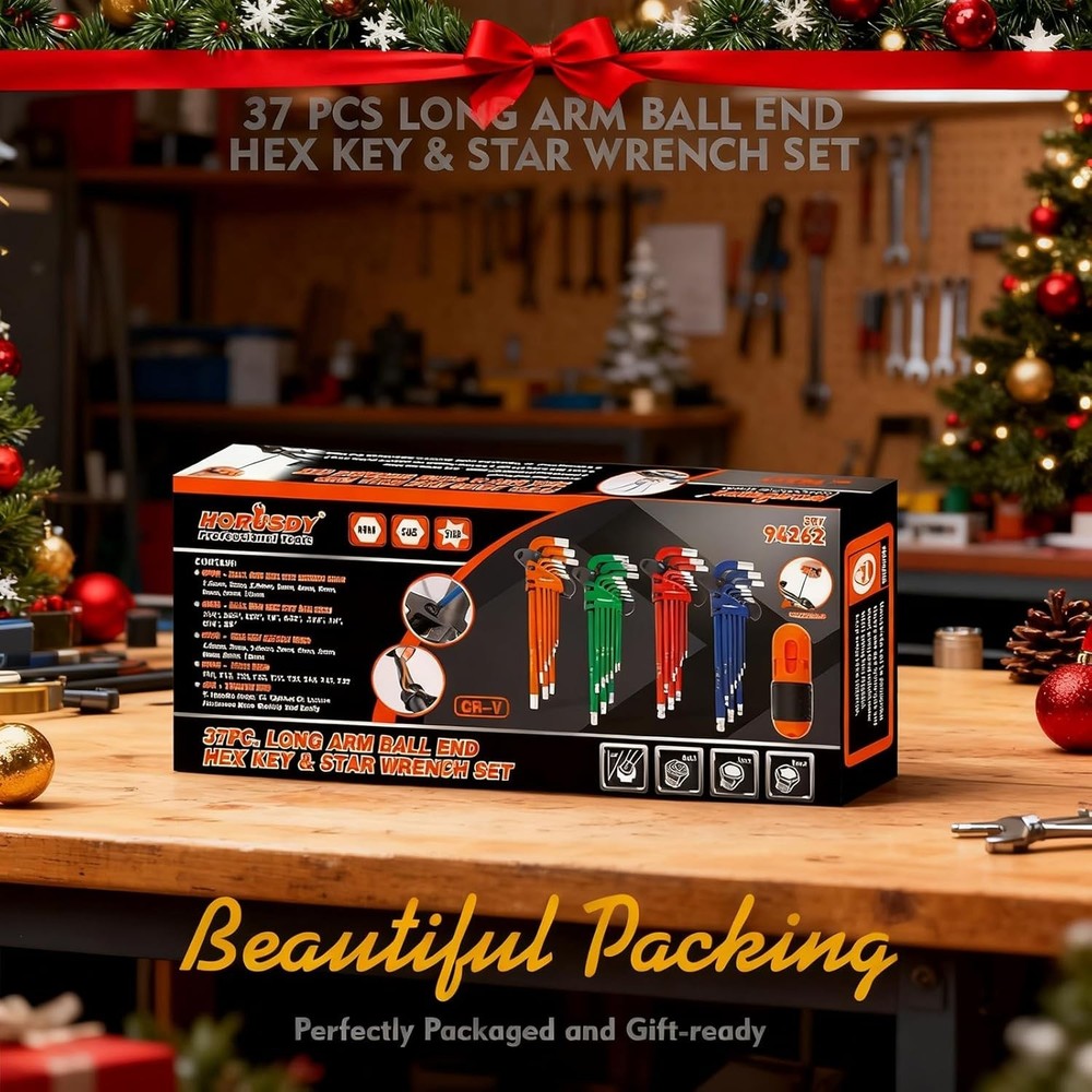 Color-Coded Hex and Torx Key Set with 9PCS Each for Easy Size Identification