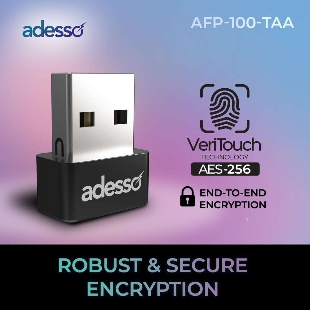 USB Fingerprint Reader Windows Hello Compatible Biometric Security AES256 Encryp
