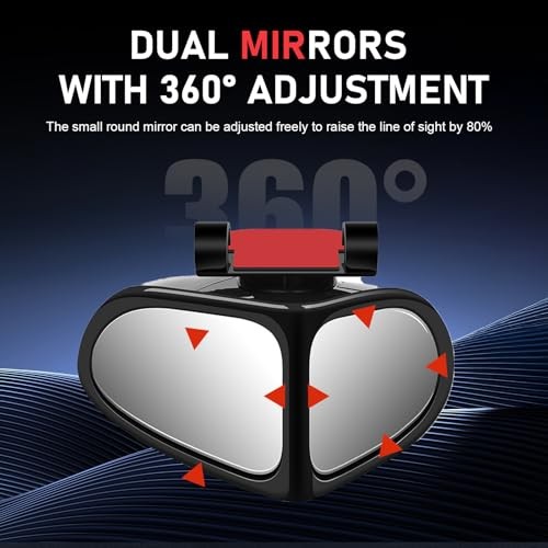 2PCS Car Blind Spot Mirrors, Double-Sided 360° Adjustable Rotating Rear View