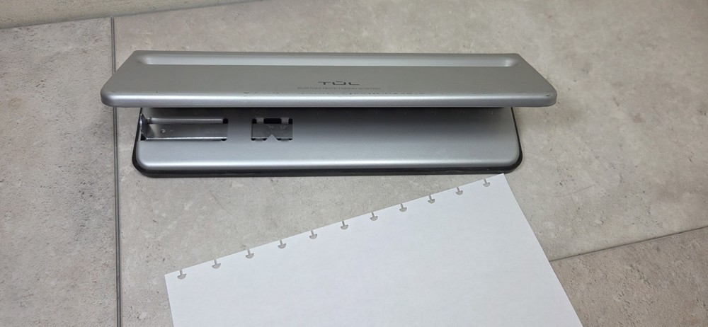 TUL Custom Note-Taking System Discbound 12-Hole Punch Silver Heavy Duty