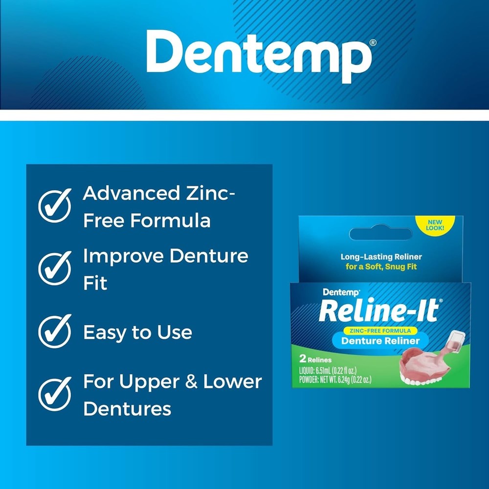 Dentemp Denture Reline Kit Value Pack - Advanced Formula It Denture...