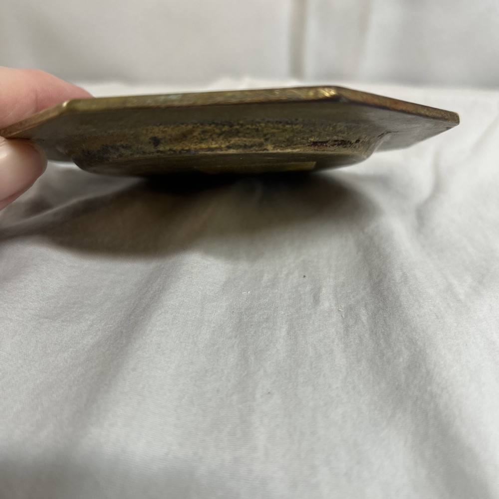 Vintage Octagonal Solid Brass Dish S124