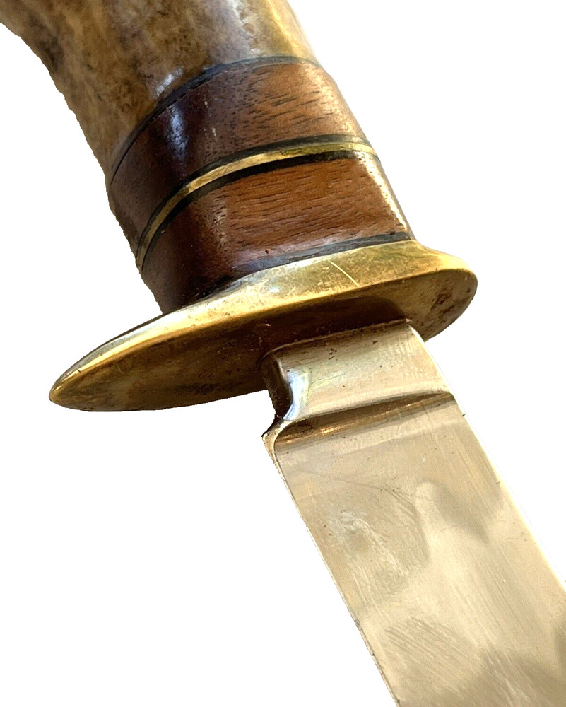 Custom Marbles? Blade with Antler Handle, Custom Heavy Duty Leather Sheath