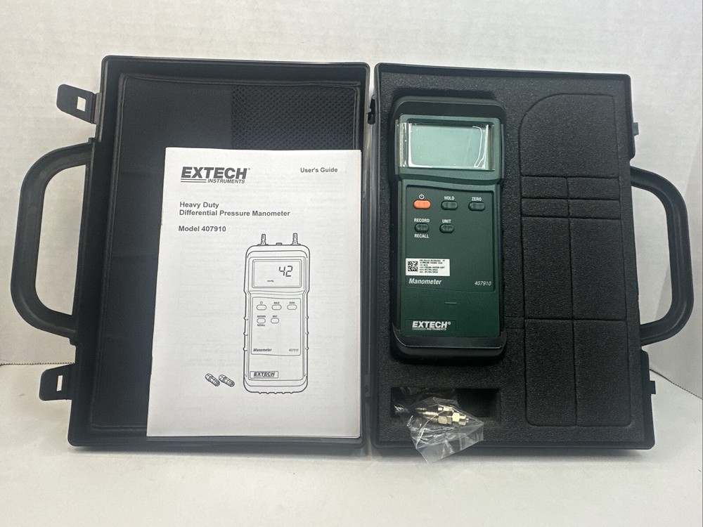 EXTECH Model 407910 Differential Pressure Manometer With Case