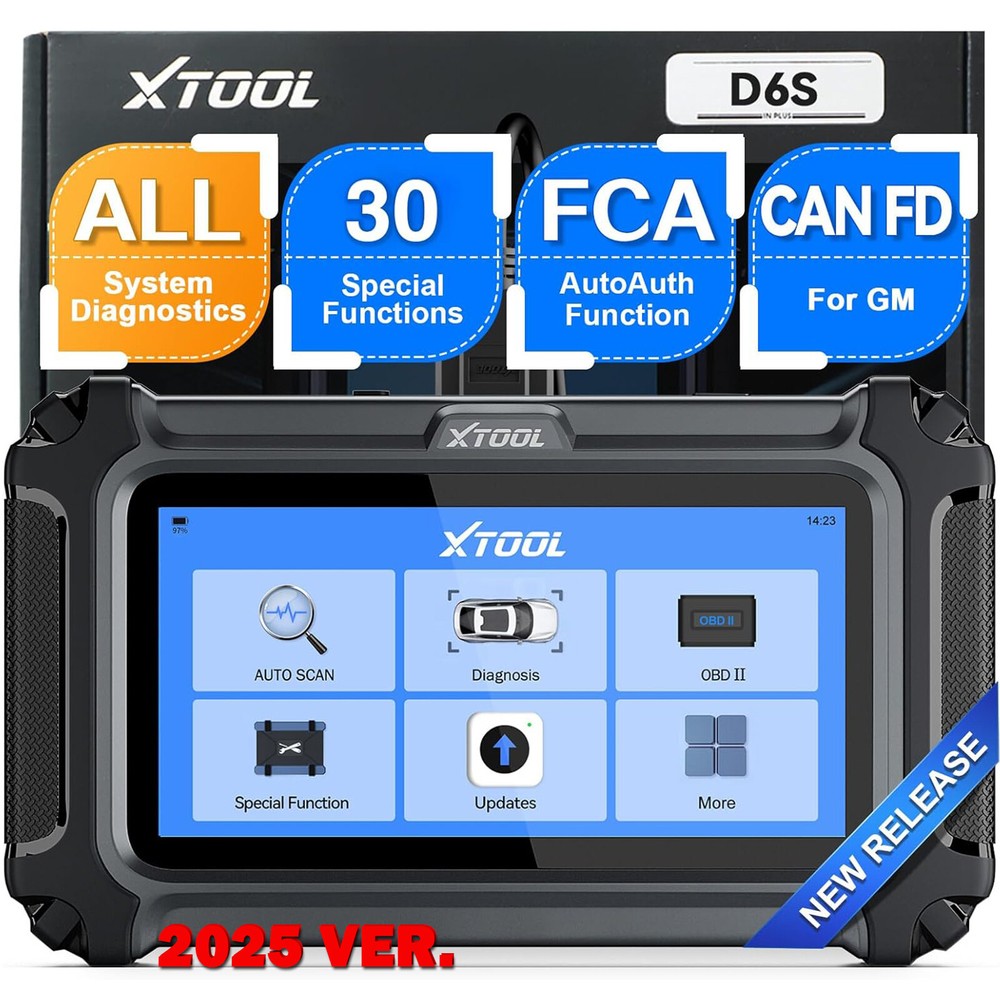 XTOOL D6S Car OBD2 Scanner Full System Diagnostic Tool 30+Services 🔥Free Update