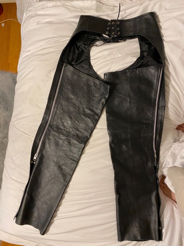 Men's Black Leather Chaps Fetish