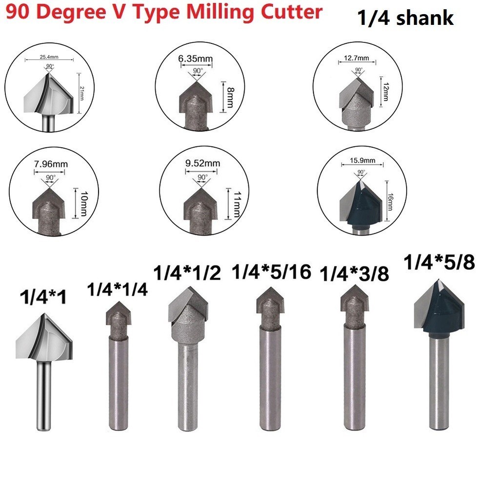 Router Bits Bevelling CNC Engraving High Strength Solid Hardened Steel