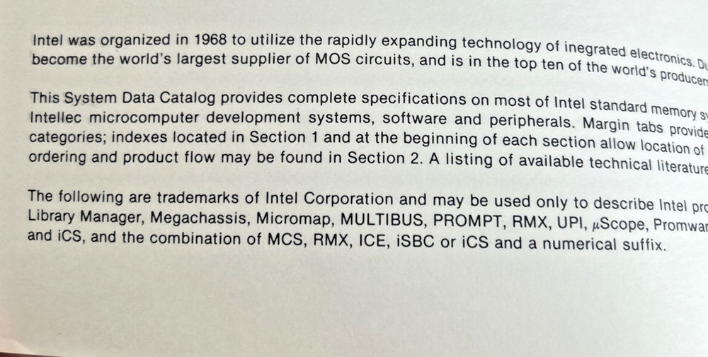 Intel Systems Data Catalog ~ 1980 ~ Paperback