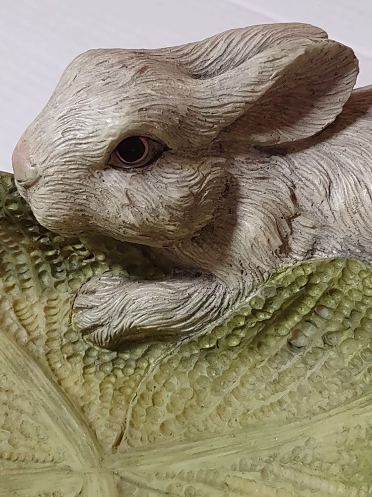 Chrisdon Rabbit with Cabbage Bowl Easter Decoration Spring Bunny