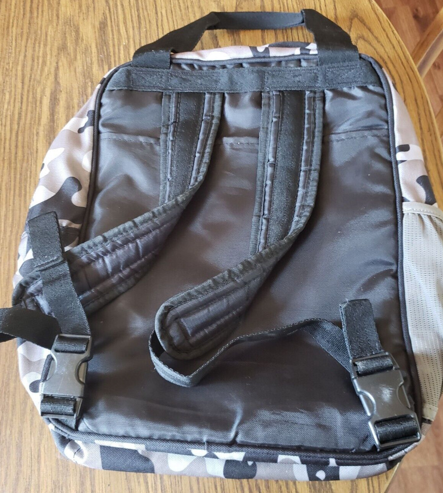 Black and White 5 Pocket Camouflage Print Shoulder Backpack