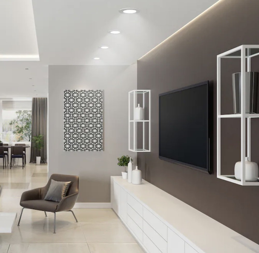 Utilitech 4” 750 Lumens LED Canless Trimless Recessed Downlight Dimmable Light