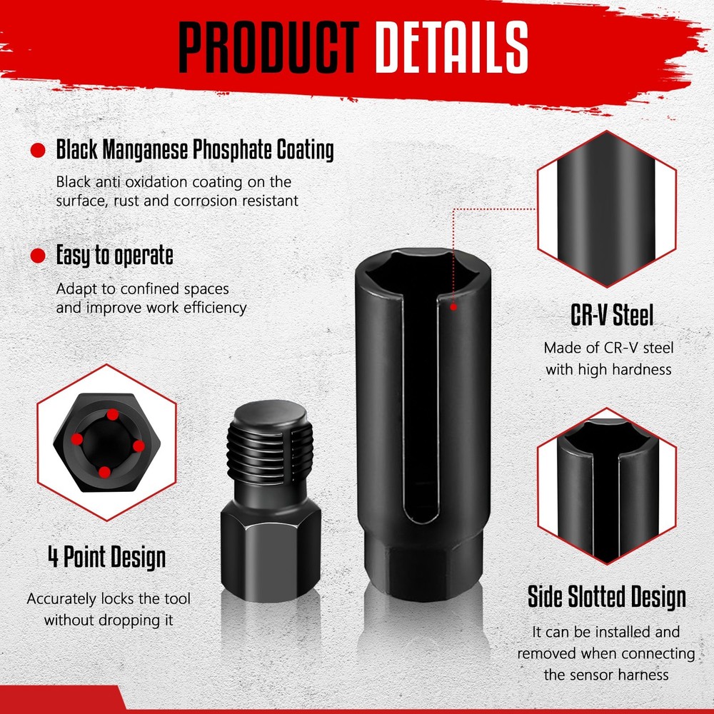 5-Piece Offset O2 Sensor Wrench Removal Tool and Thread Chaser Tool Kit