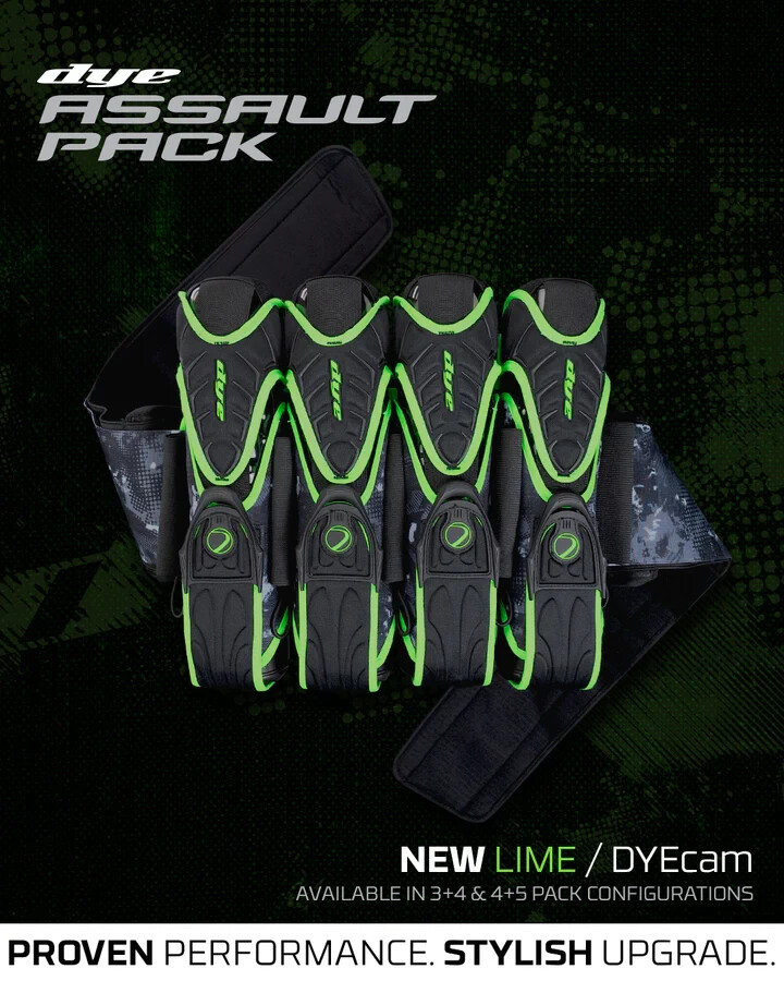 Dye Assault Pack PRO Harness 4+5 Dyecam Black/Lime