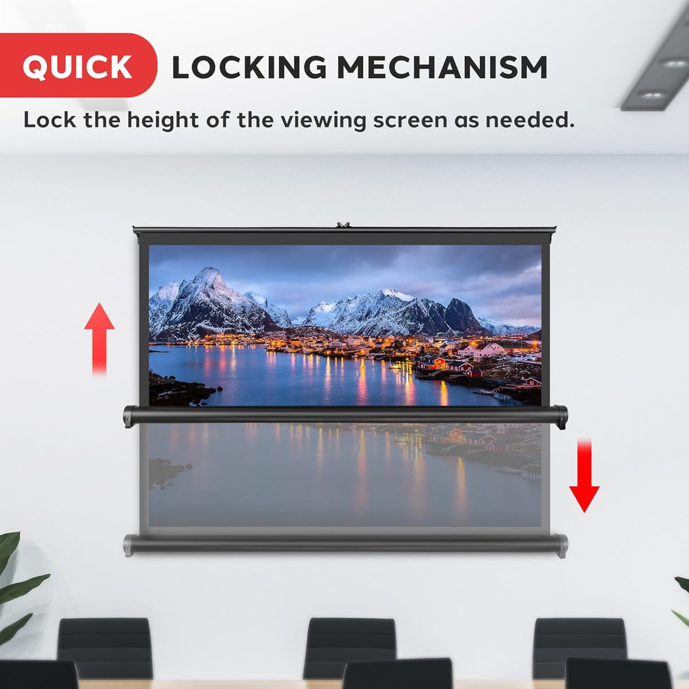 Portable Projector Screen 40 Inch - Versatile Mobile Stand, Easy Pull-Out, Light
