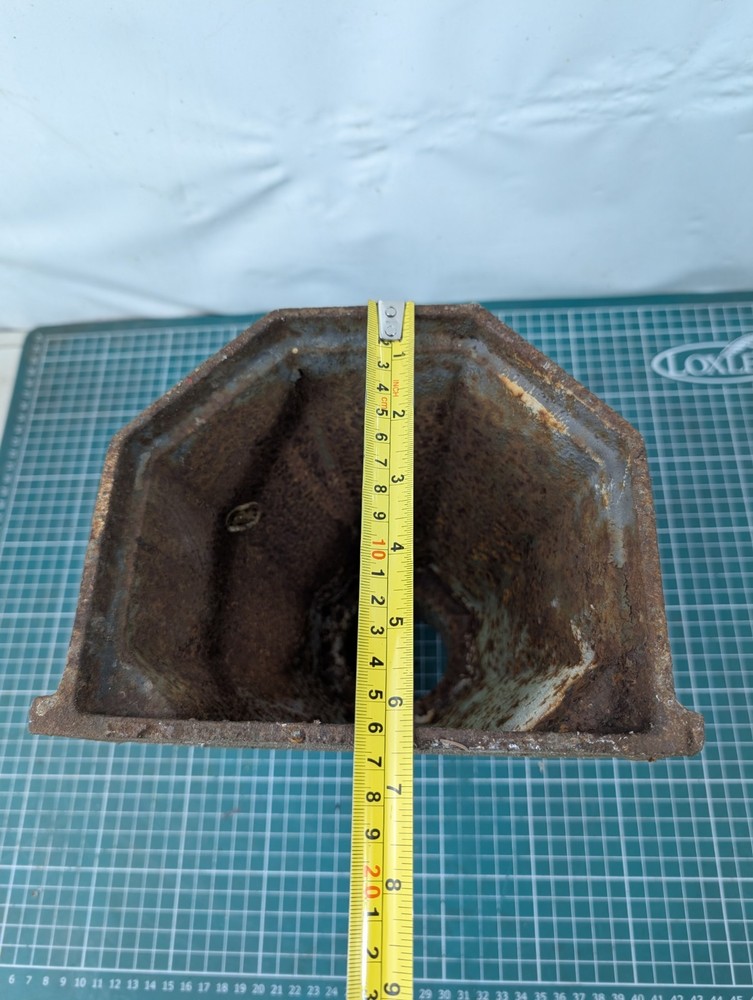 Vintage Cast Iron Gutter Rain Water Hopper / Planter Angular