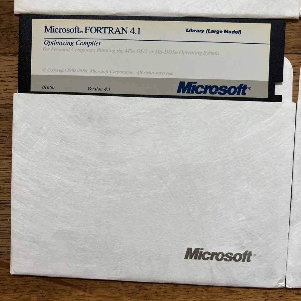 Microsoft Fortran Compiler Version 4.1 Software