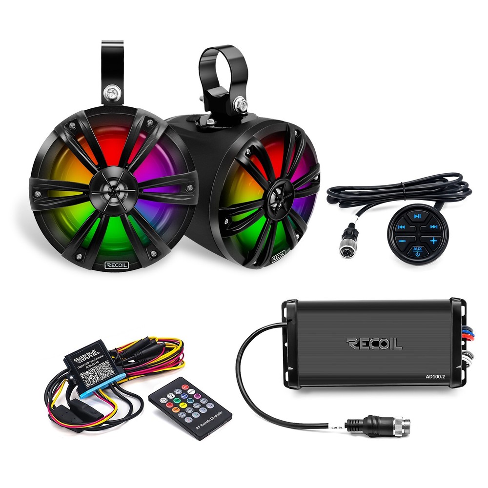Recoil R6-P Complete IPX6 Waterproof 600 Watts Pair Speaker Audio System