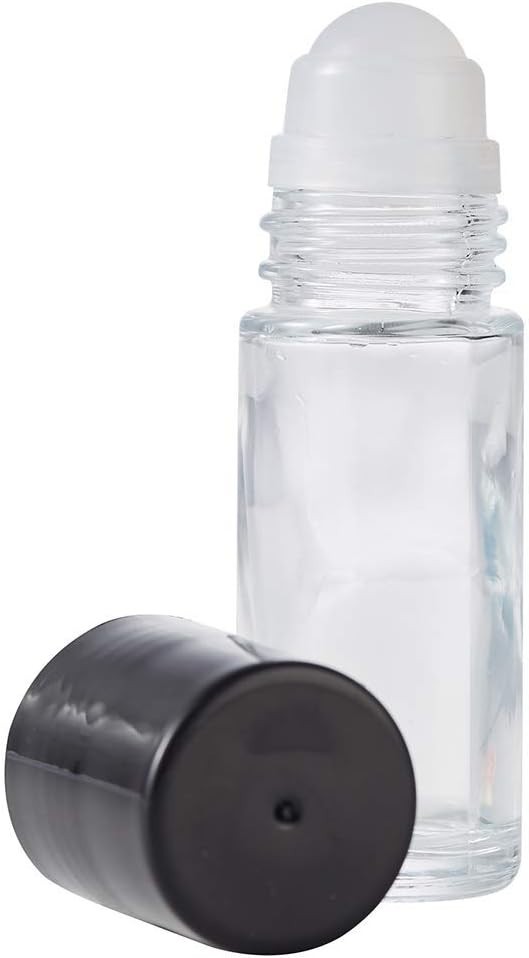 4PCS 30ml Essential Oil Roller Bottles, Empty Refillable Clear Glass Roll-on ...