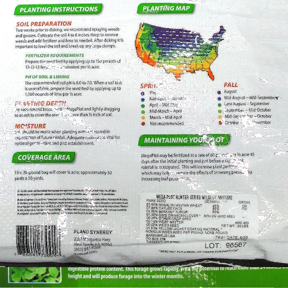 BULK BAGS EVOLVED HARVEST HUNTER SERIES MEGA PLOT DEER FORAGE FOOD PLOT SEED