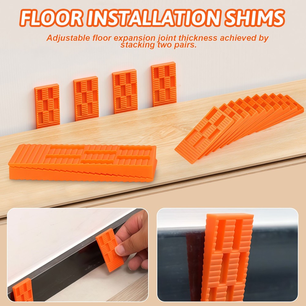 65Pcs Flooring Installation Tools Kit with Tapping Block,Pull Bar&Contour Gauges