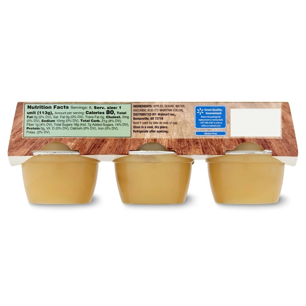 (3 pack) Original Applesauce, 4 oz, 6 Count