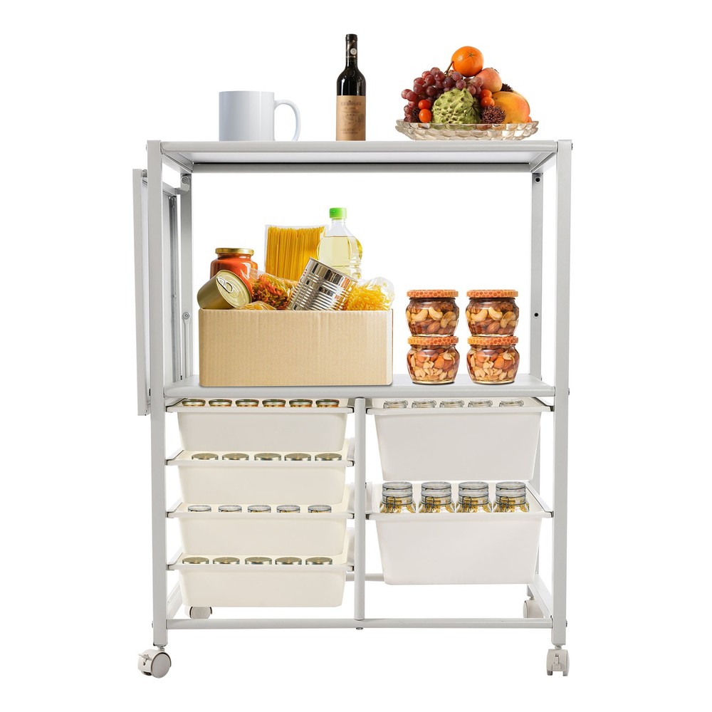 2-tier Storage Rack Organizer Shelf Freestanding Space Saver Storage Shelf White