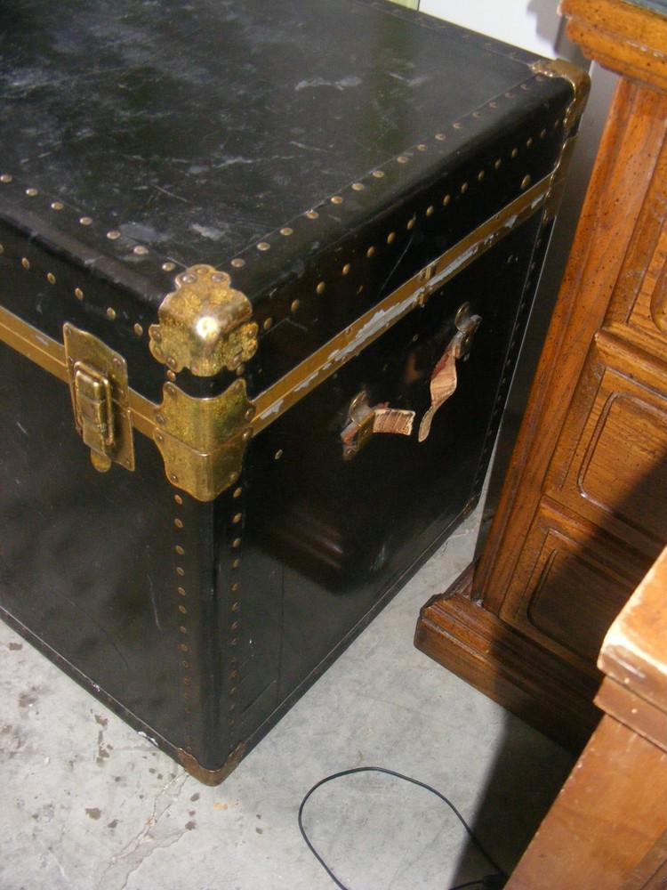 Vintage Black Trunk with Insert