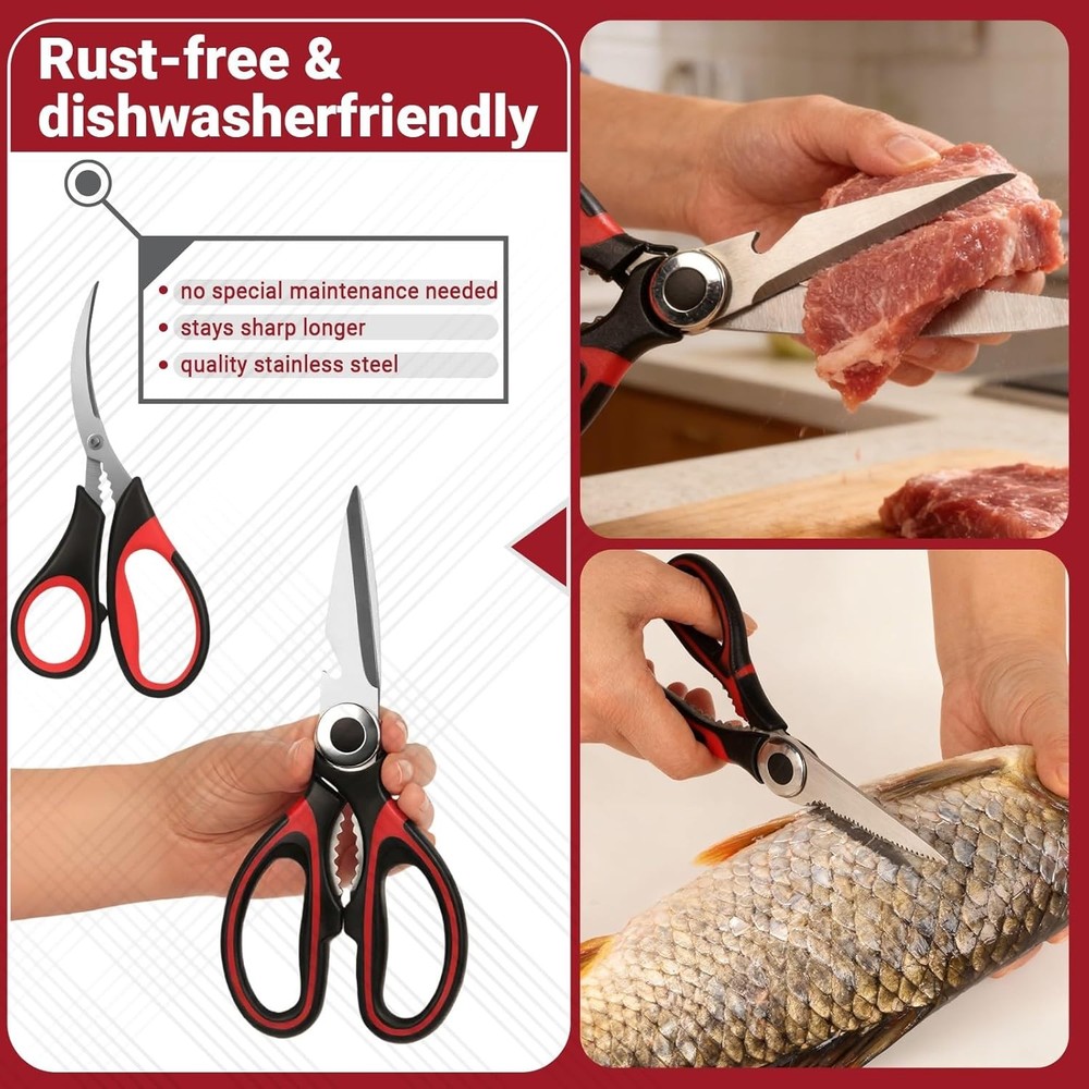 2 Pack Heavy Duty Kitchen Shears Stainless Steel