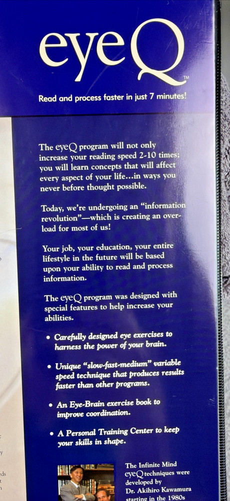 Eye Q Infinite Mind Speed Reading CD PC Software DVD Books + Test Taking Secrets