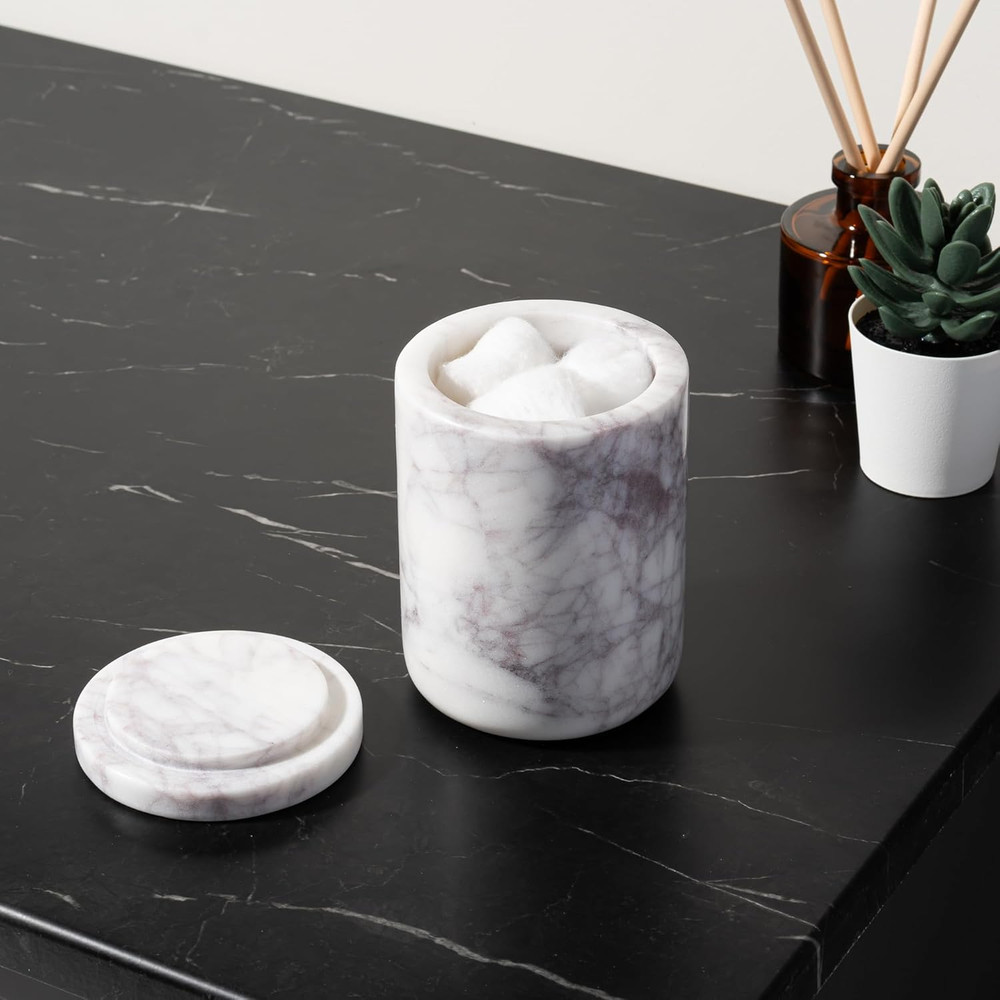 Marble Bathroom Accessories Set, Solid Natural Marble, Complete Vanity Set with