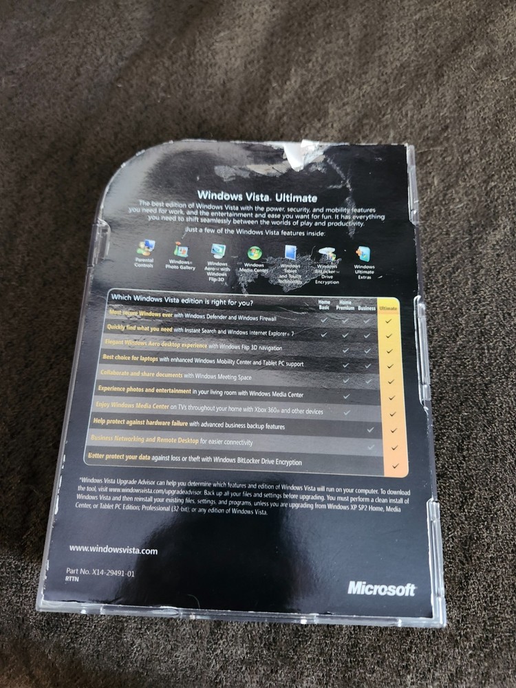 Windows Vista Ultimate 64-32 bit service pack 1