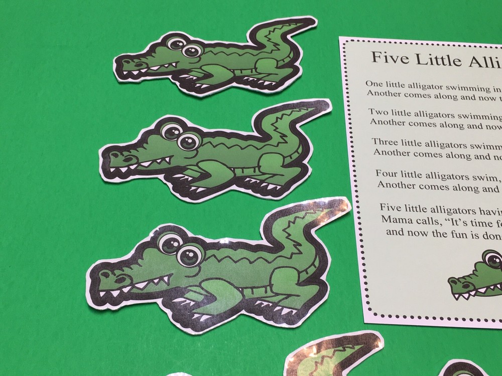 Five Little Alligator Flannel Board Set - Laminated Activity Set - Teaching