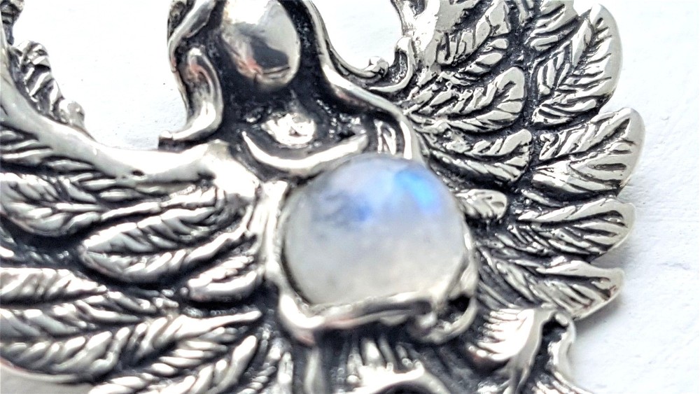 Guardian Angel Pendant with Rainbow Moonstone