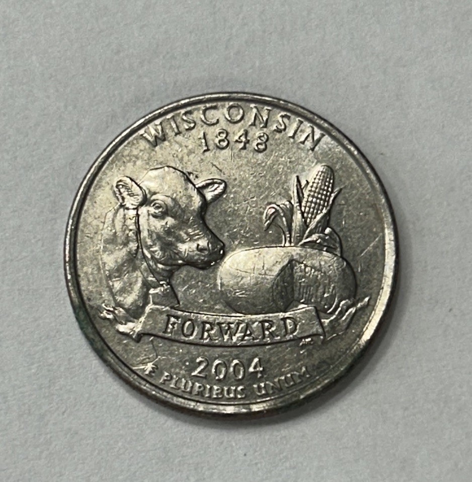 2004 D Extra Leaf High Wisconsin State Quarter Error Coin