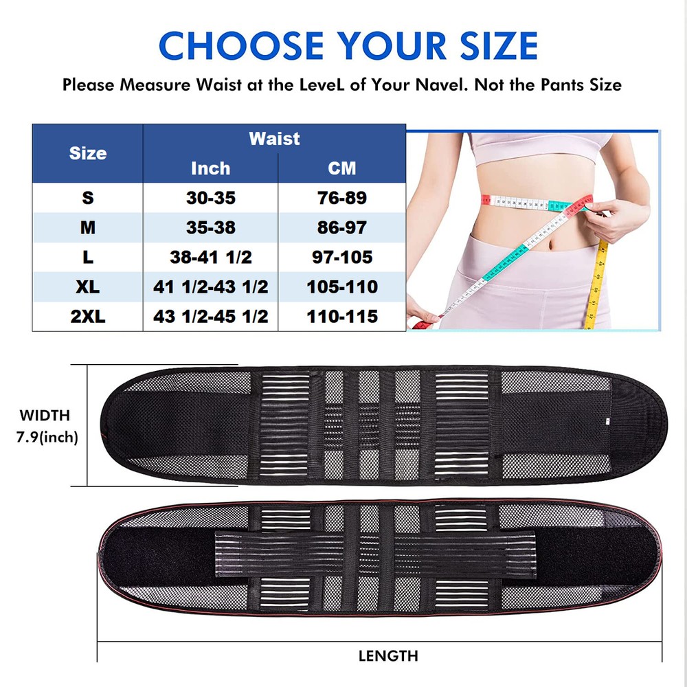 Adjustable Back Support Brace for Lower Back Pain Relief Sciatica Lumbar Belt US