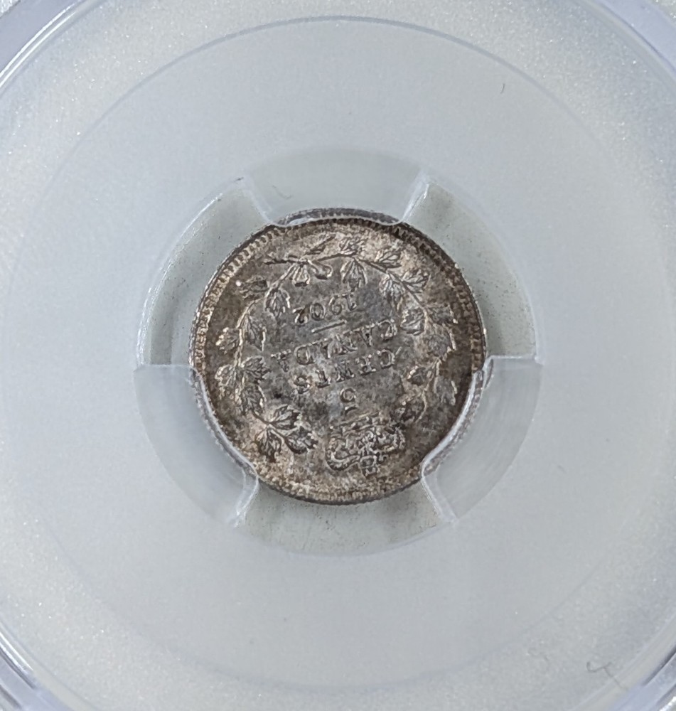 1902 Canada 5 Cent, PCGS MS-62 KM #9
