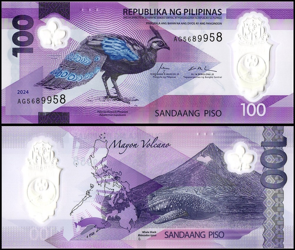 Philippines 100 Piso, 2024, P-238, UNC, Polymer X 100 PCS Bundle Pack