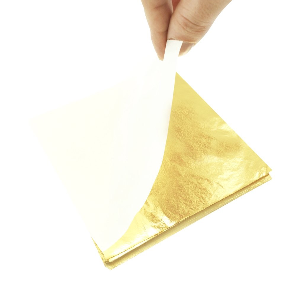 Gigules Gold Leaf Sheets 100 Pcs Imitation Foil for Arts