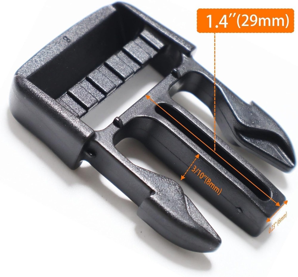 Adjustable Dual Side 1-Inch Plastic Buckles for Webbing - No Sewing Required