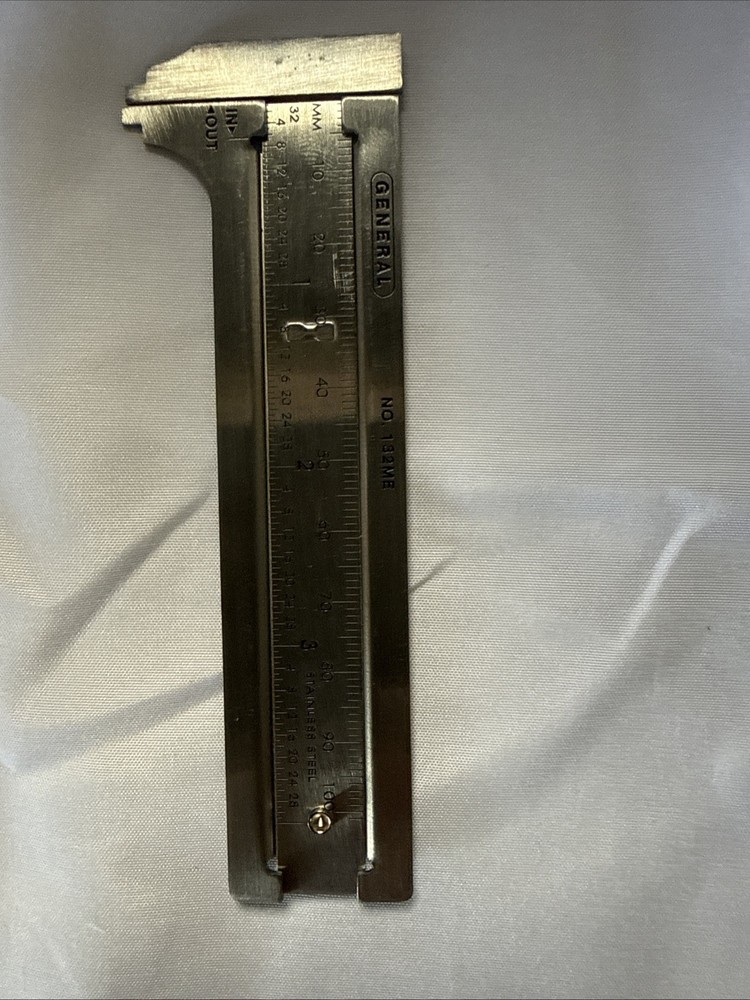 GENERAL HARDWARE MACHINISTS PROTRACTOR , CALIPER, POCKET RULER, 3 PC SET - Nice!