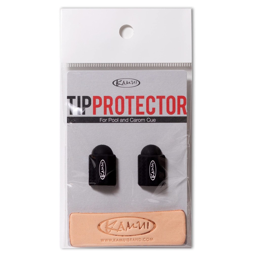 Billiard Cue Tip Protector 2-Pack Leather Burnisher (Black)